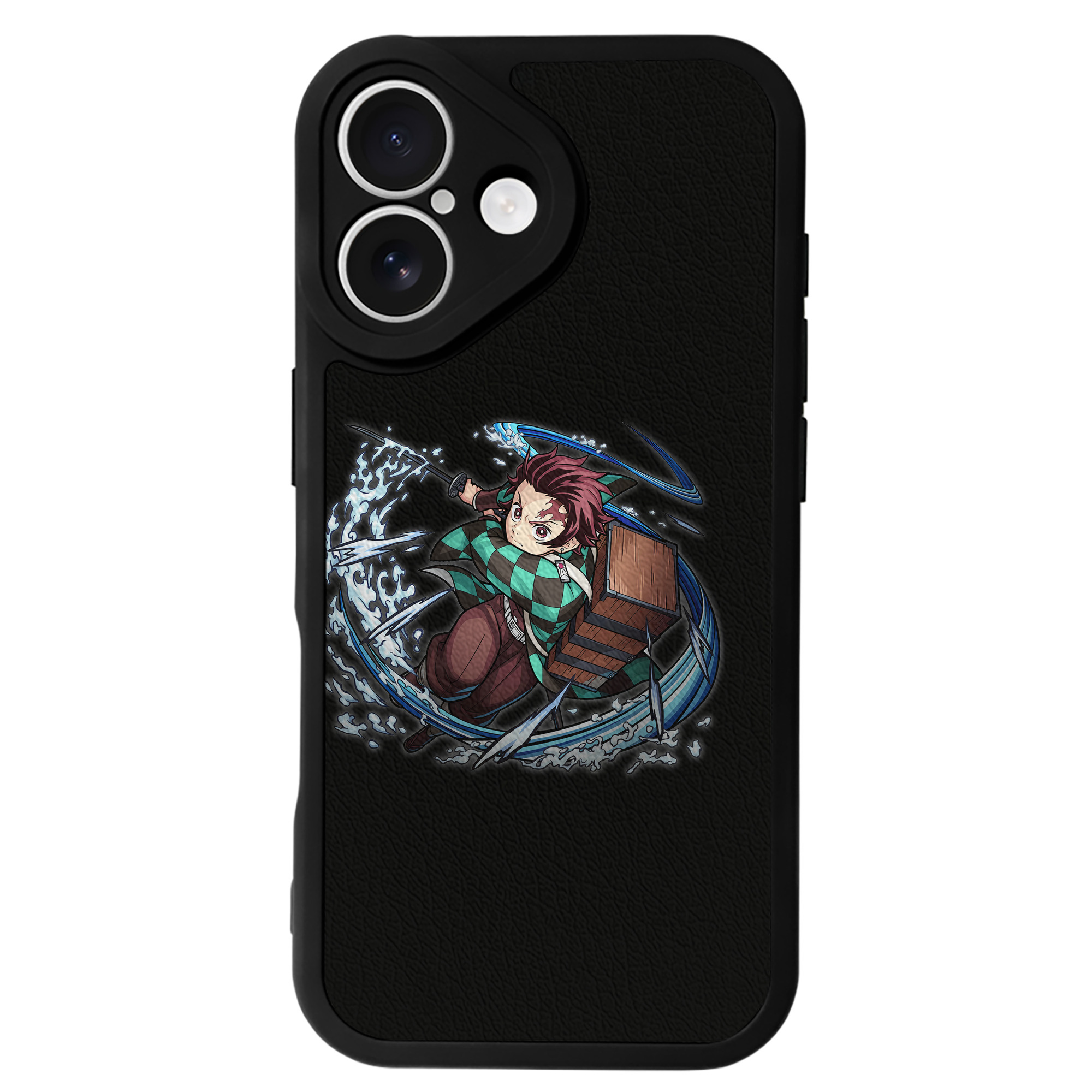 （画像用） 鬼滅の刃 竈門 炭治郎／かまど たんじろう Kamado Tanjirou 【iPhone 16シリーズ対応】シリコンスマホケース（レザー調） 材質：シリコン